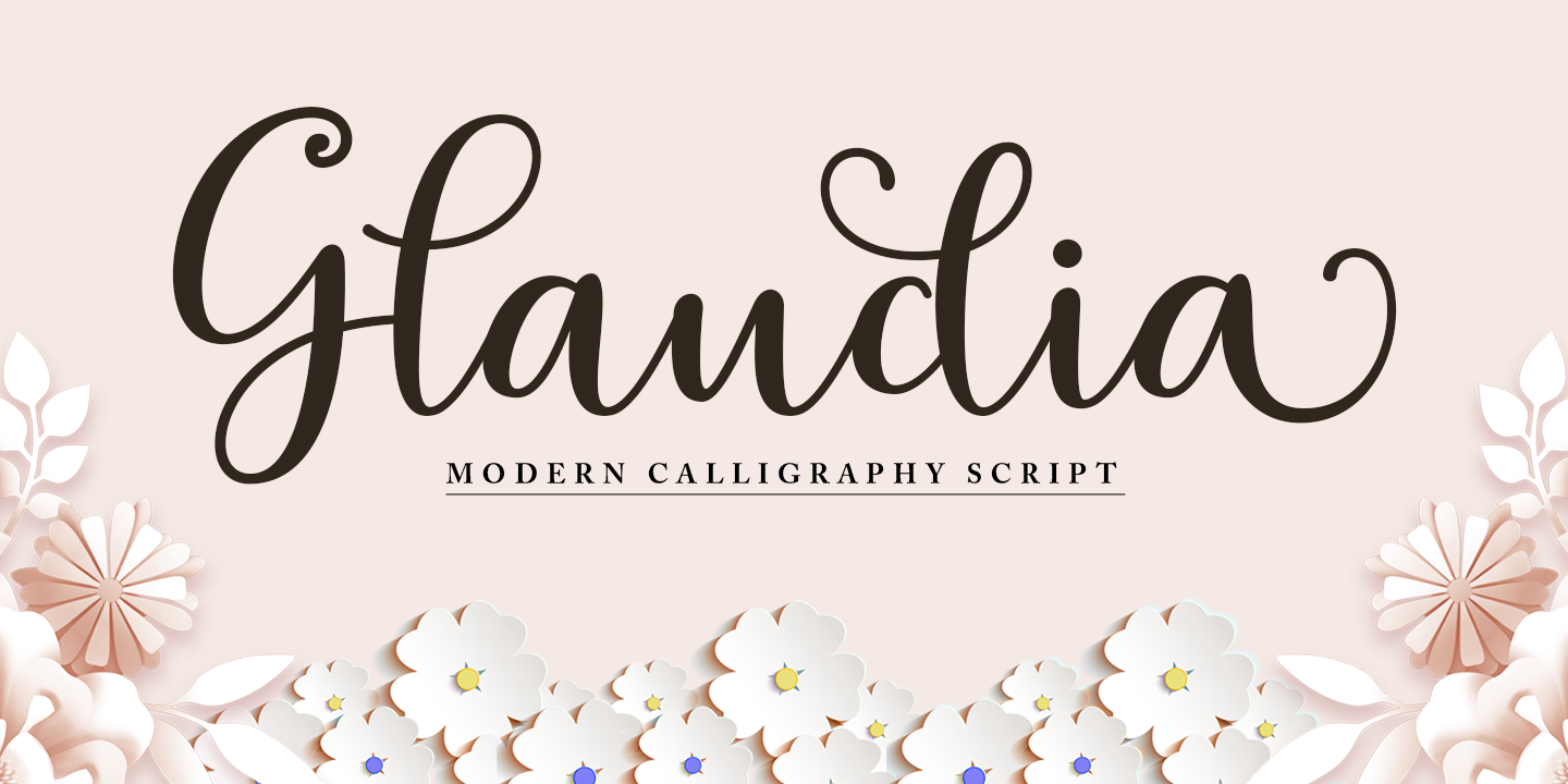 Пример шрифта Glaudia Script